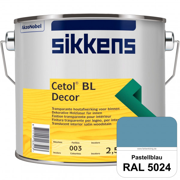 Cetol BL Decor (RAL 5024 Pastellblau) wasserbasierte & seidenglänzende Dünnschichtlasur für innen