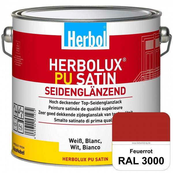 Herbolux PU Satin (RAL 3000 Feuerrot) Top-PU-Seidenglanzlack (Innen & Außen)