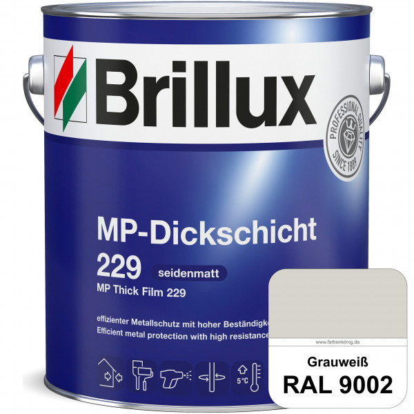 MP-Dickschicht 229 (RAL 9002 Grauweiß) Korrosionsschutz für grundierten Eisen- & Stahl sowie für Zin