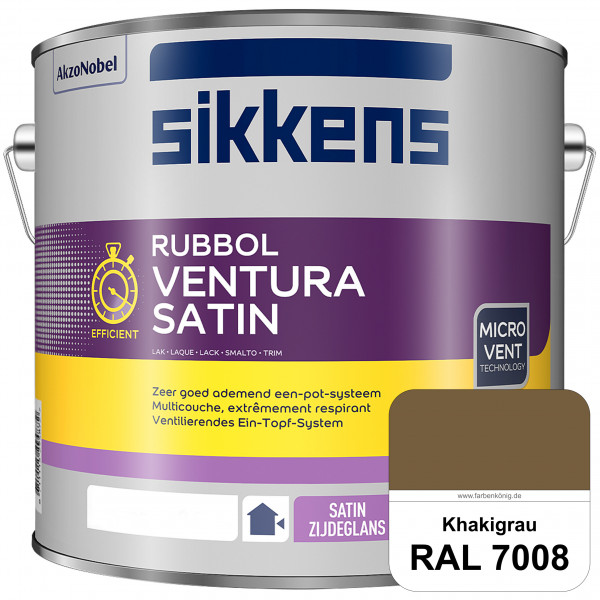 Rubbol Ventura Satin (RAL 7008 Khakigrau) Seidenglanzlack (lösemittelhaltig) Fenster & Türen außen