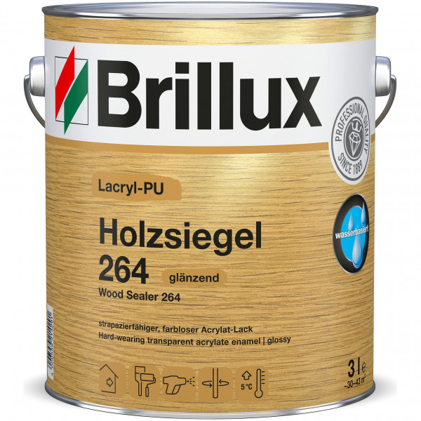 Lacryl-PU Holzsiegel 264 glänzend (Farblos)