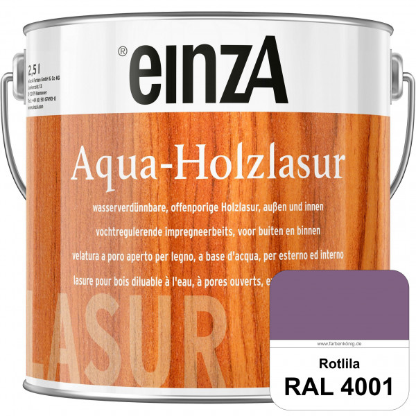 einzA Aqua-Holzlasur (RAL 4001 Rotlila) wasserverdünnbare offenporige Holzlasur für Holzbauteile