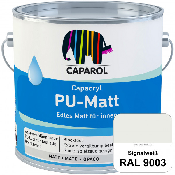 Capacryl PU-Matt (RAL 9003 Signalweiß) tuchmatter & wasserbasierter Lack