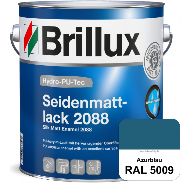 Hydro-PU-Tec Seidenmattlack 2088 (RAL 5009 Azurblau) PU-Seidenmattlack (wasserbasiert) innen