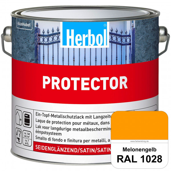 Protector (RAL 1028 Melonengelb) Seidenglänzende Spezialbeschichtung für Eisen- und NE-Metalle (auße