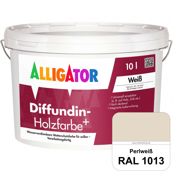 Diffundin-Holzfarbe+ (RAL 1013 Perlweiß)