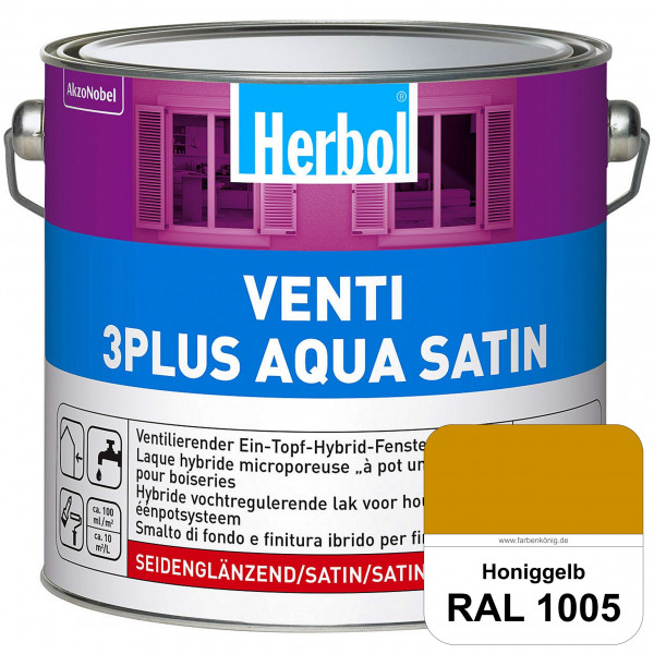 Venti 3Plus Aqua Satin (RAL 1005 Honiggelb) wasserbasierter & feuchtigkeitregulierender Ein-Topf-Fen