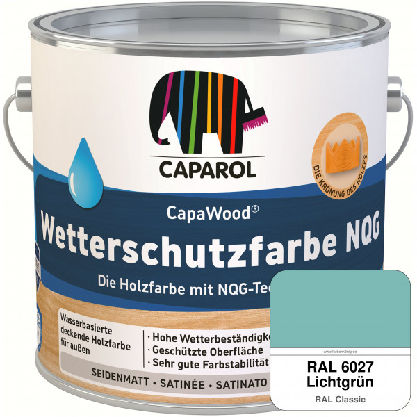 CapaWood® Wetterschutzfarbe NQG (RAL 6027 Lichtgrün) - ersetzt Capadur Wetterschutzfarbe NQG