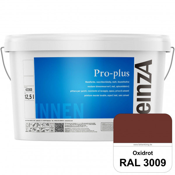 einzA Pro-plus (RAL 3009 Oxidrot) Lösemittelfreie waschbeständige Kunststoff-Dispersionsfarbe
