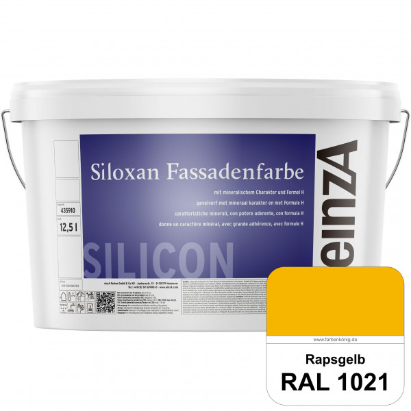 einzA Siloxan Fassadenfarbe (RAL 1021 Rapsgelb) Siliconvergütete Fassadenfarbe
