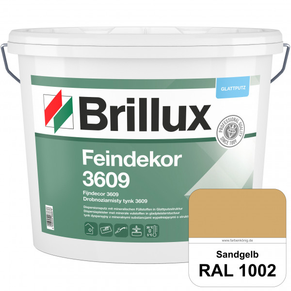 Feindekor ELF 3609 (RAL 1002 Sandgelb) Glattputz nach DIN EN 15824 zur Erzielung dekorativer und str