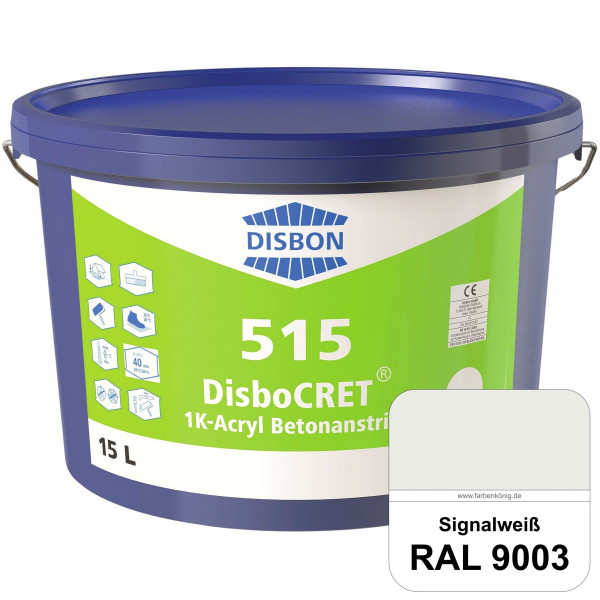 DisboCRET 515 1K-Acryl-Betonanstrich (RAL 9003 Signalweiß) Hochwertige & rissüberdeckende Schutzbesc