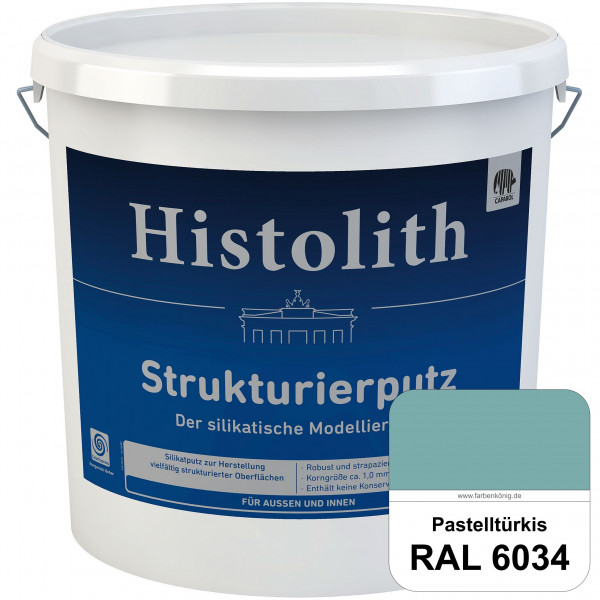 Histolith Strukturierputz (RAL 6034 Pastelltürkis) Der silikatische Modellierputz für Außen & Innen