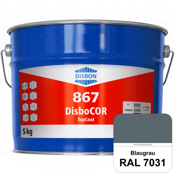 DisboCOR 867 TopCoat (RAL 7031 Blaugrau) Anwendungsfreundliche Korrosionsschutz-Deckbeschichtung mit