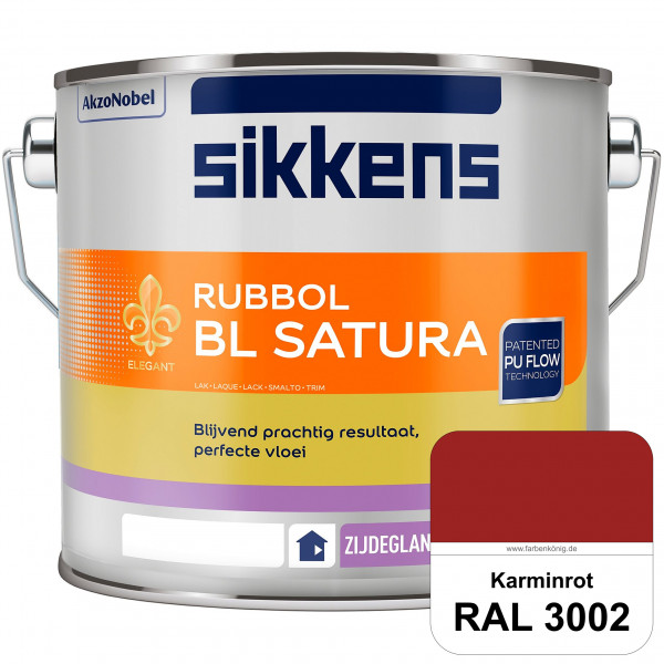 Rubbol BL Satura (RAL 3002 Karminrot) seidenglänzender PU-Lack (wasserbasiert) innen & außen