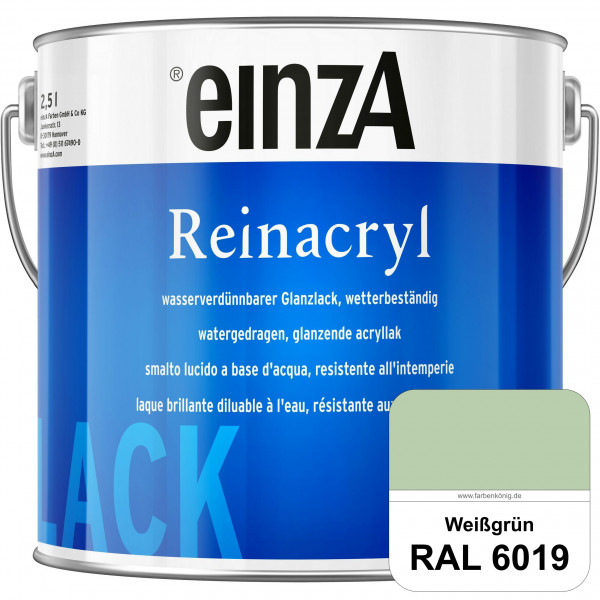 einzA Reinacryl (RAL 6019 Weißgrün) wetterbeständige glänzende Acryl-PU-Lackfarbe