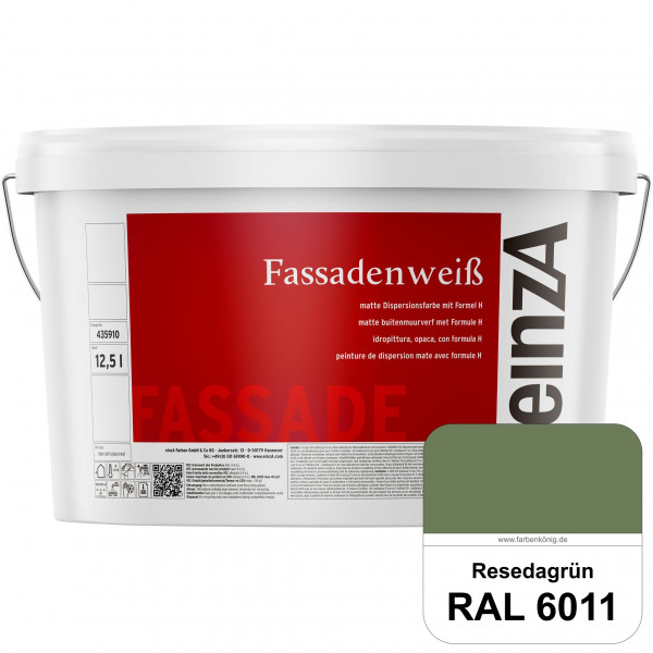 einzA Fassadenweiß (RAL 6011 Resedagrün) Sil-Fassadenfarbe gegen Schmutz & Vergrünung