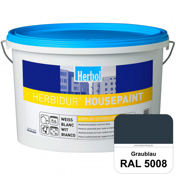 Herbidur Housepaint (RAL 5008 Graublau) seidenmatte Reinacrylat-Fassadenfarbe