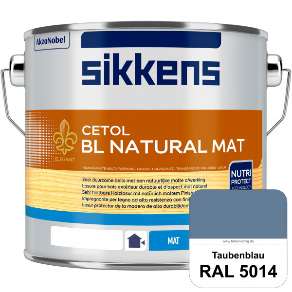 Cetol BL Natural Mat (RAL 5014 Taubenblau) Matte, wasserverdünnnbare Dünnschichtlasur