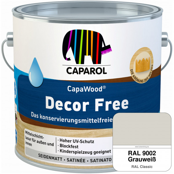 CapaWood® Decor Free (RAL 9002 Grauweiß) - ersetzt Capadur DecorLasur KF