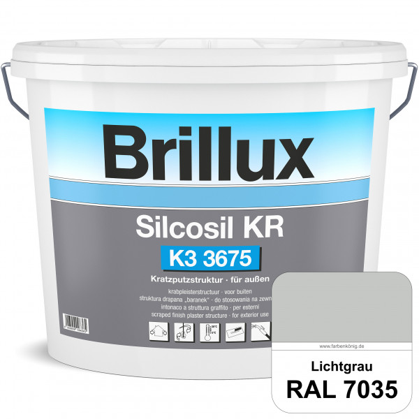 Silcosil KR K3 3675 mit Protect (RAL 7035 Lichtgrau) siliconverstärkter Dekorputz, Kratzputzstruktur