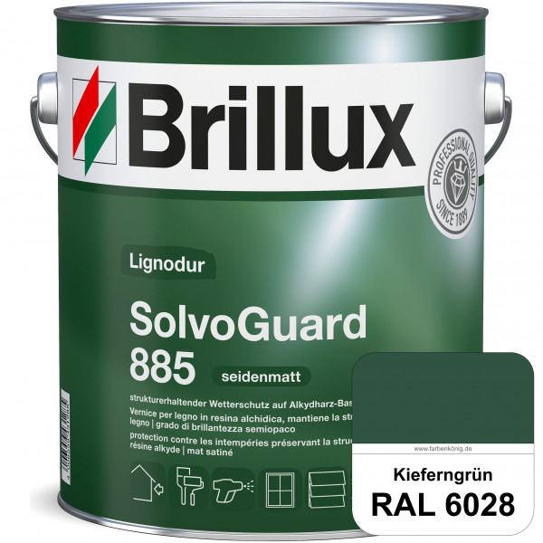 SolvoGuard 885 (RAL 6028 Kieferngrün) deckende oder lasierende seidenmatte Alkydharz-Holzfarbe für a