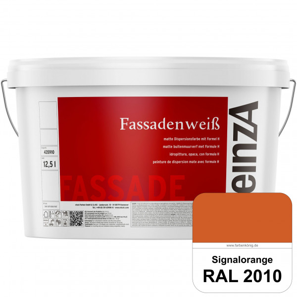 einzA Fassadenweiß (RAL 2010 Signalorange) Sil-Fassadenfarbe gegen Schmutz & Vergrünung