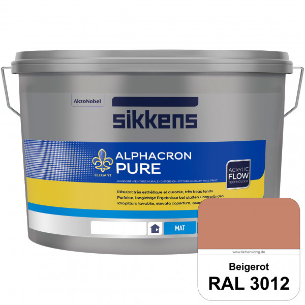 Alphacron Pure (RAL 3012 Beigerot) Edelmatte & hochertige Premium Wandfarbe für glatte Untergründe.