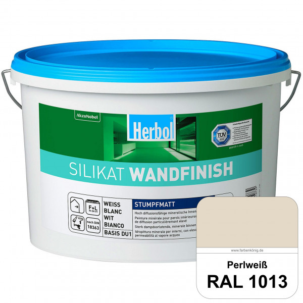 Silikat WandFinish (RAL 1013 Perlweiß) mineralische Wandfarbe für ein gesundes Wohnklima