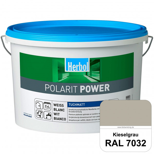 Polarit Power (RAL 7032 Kieselgrau) Hochwertige, streiflichtunempfindliche Wandfarbe mit integrierte
