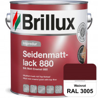 Impredur Seidenmattlack 880 (RAL 3005 Weinrot) für Holz- oder Metallflächen innen & außen Impredur Seidenmattlack 880 (RAL 3005 Weinrot) für Holz- oder Metallflächen innen & außen