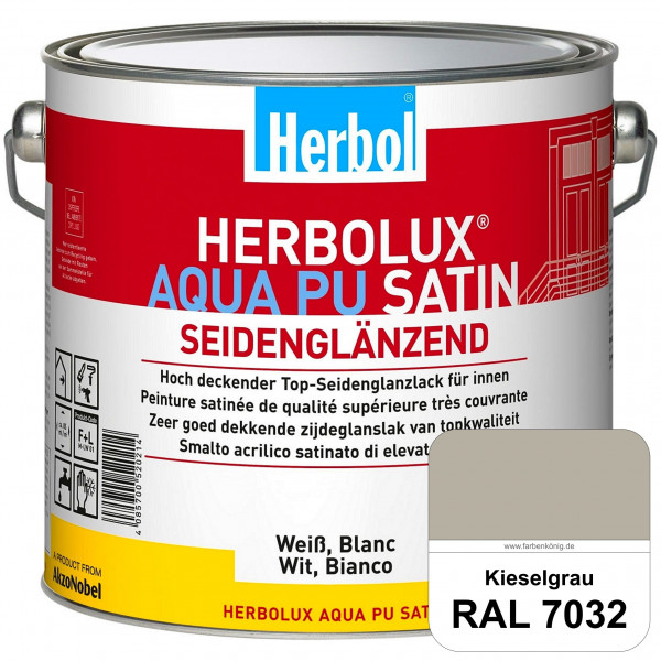 Herbolux Aqua PU Satin (RAL 7032 Kieselgrau) Wasserverdünnbarer Top-PU-Seidenglanzlack (Innen)