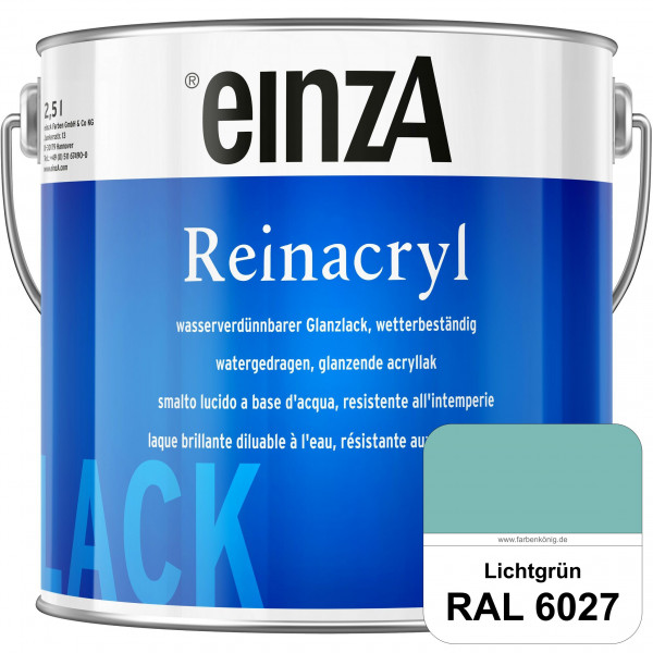 einzA Reinacryl (RAL 6027 Lichtgrün) wetterbeständige glänzende Acryl-PU-Lackfarbe