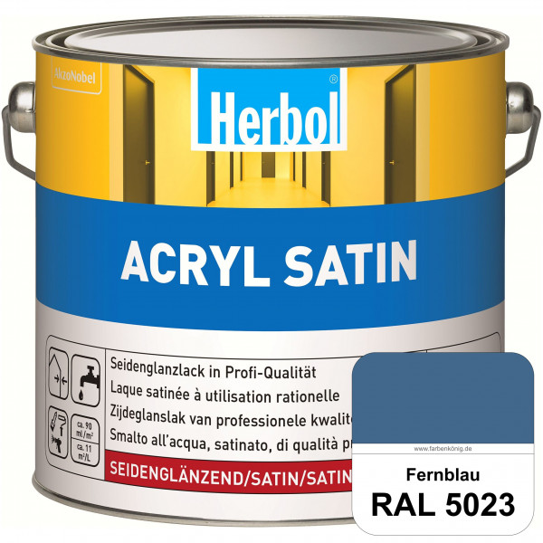 Acryl Satin (RAL 5023 Fernblau) wasserverdünnbarer seidenglänzender Lack (Innen & Außen)