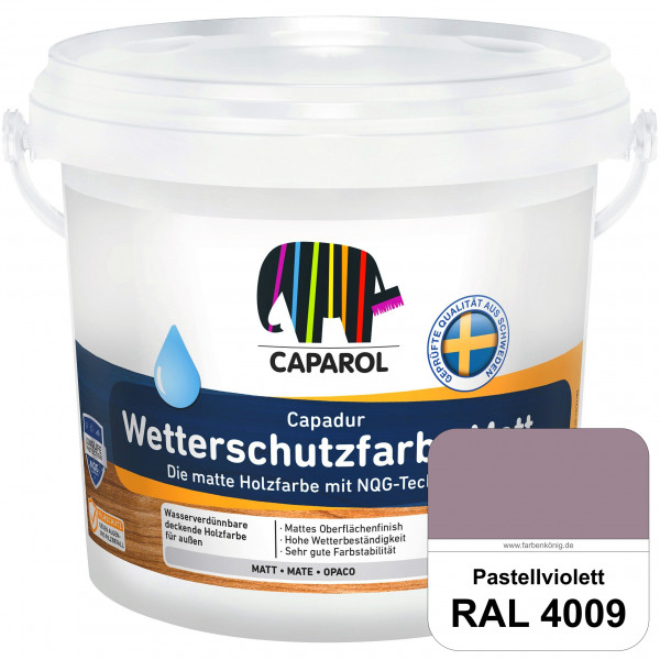 Capadur Wetterschutzfarbe Matt (RAL 4009 Pastellviolett) matte Holzfarbe mit NQG-Technologie für auß