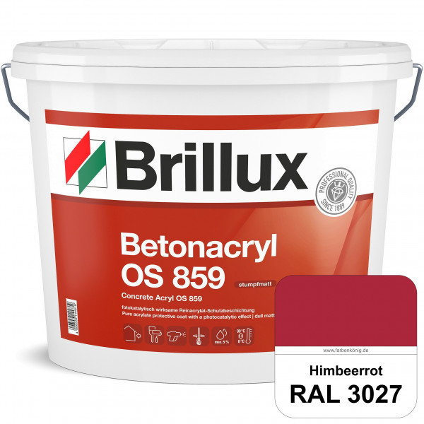 Betonacryl OS 859 (RAL 3027 Himbeerrot) Wetterbeständige Schutzbeschichtung für Betonflächen (Außen)