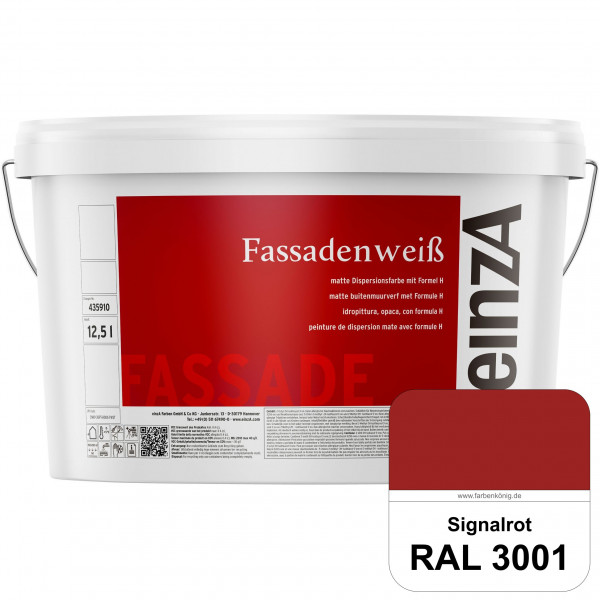 einzA Fassadenweiß (RAL 3001 Signalrot) Sil-Fassadenfarbe gegen Schmutz & Vergrünung
