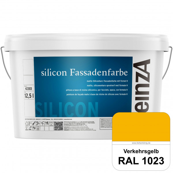 einzA silicon Fassadenfarbe (RAL 1023 Verkehrsgelb) Hochwertige Siliconharz-Fassadenfarbe