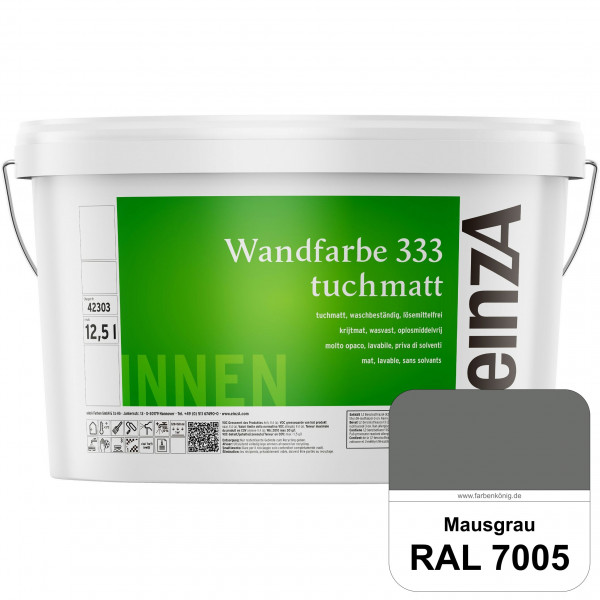 einzA Wandfarbe 333 tuchmatt (RAL 7005 Mausgrau) Hochdeckende, waschbeständige Wandfarbe