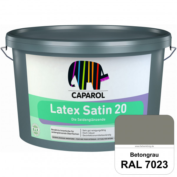Latex Satin 20 (RAL 7023 Betongrau) strapazierfähige seidenglänzende Latexfarbe (Innen)