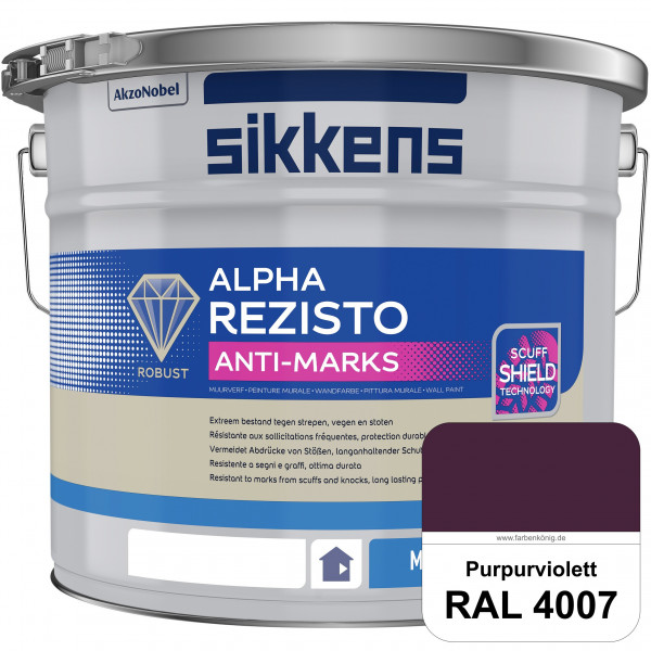 Alpha Rezisto Anti-Marks (RAL 4007 Purpurviolett) Extrem widerstandsfähige Innenwandfarbe