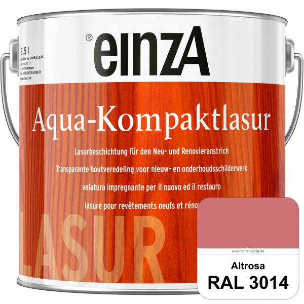 einzA Aqua-Kompaktlasur (RAL 3014 Altrosa) wasserverdünnbare & feuchtigkeitsregulierende Lasurbeschi