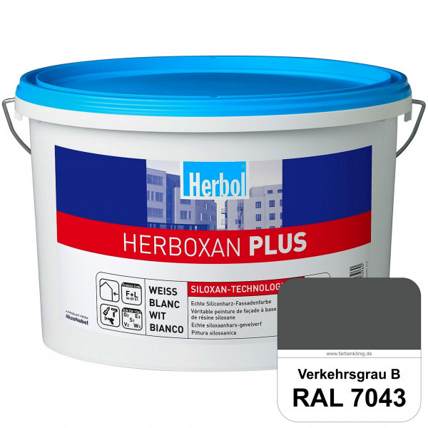 Herboxan Plus (RAL 7043 Verkehrsgrau B) Siliconharz-Fassadenfarbe für längere saubere Fassaden
