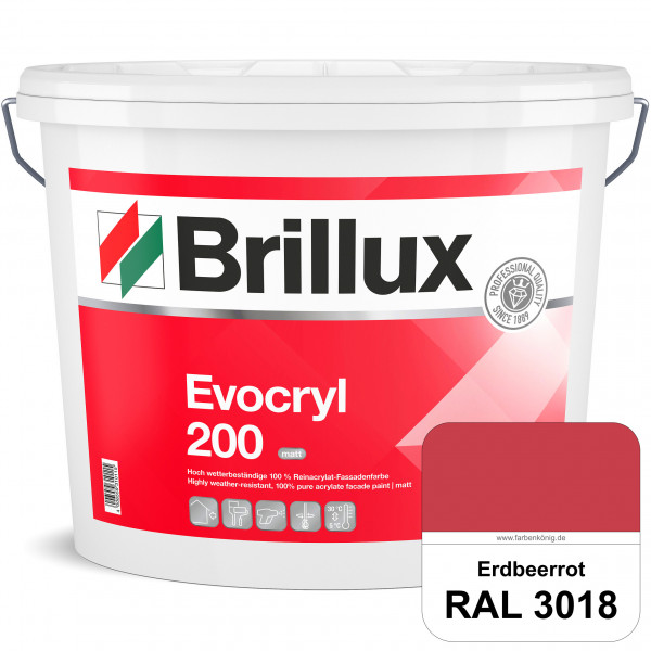 Evocryl 200 TSR-Formel (RAL 3018 Erdbeerrot) matte Reinacrylat-Fassadenfarbe für den Einsatz auf WDV