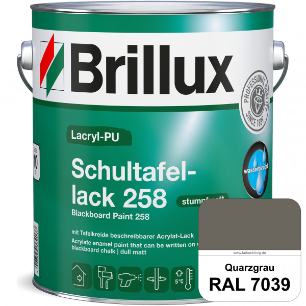 Lacryl-PU Schultafellack 258 (RAL 7039 Quarzgrau) wasserbasierter und matter Schultafellack (innen)