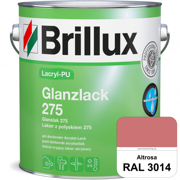 Lacryl-PU Glanzlack 275 (RAL 3014 Altrosa) Glänzender Lack (wasserbasiert) für z. B. Holz, Zink, Alu