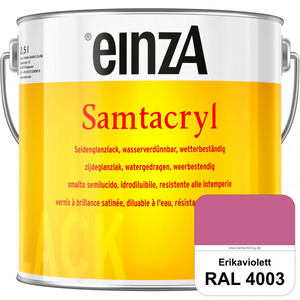einzA Samtacryl (RAL 4003 Erikaviolett) wetterbeständige seidenglänzende Acryl-PU-Lackfarbe