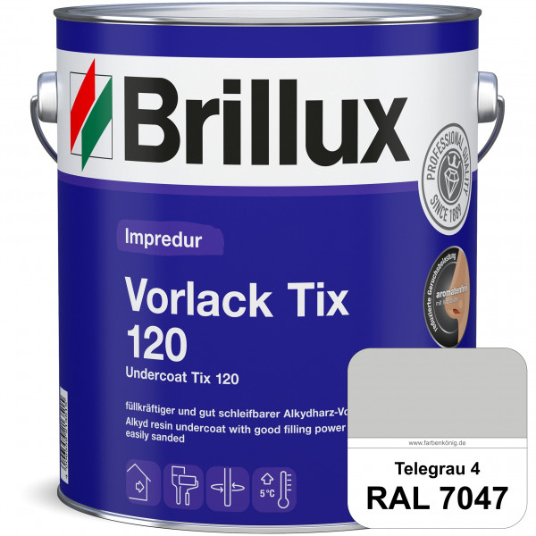 Impredur Vorlack Tix 120 (RAL 7047 Telegrau 4) Vorlack für grundierte bzw. gespachtelten Holz- und M