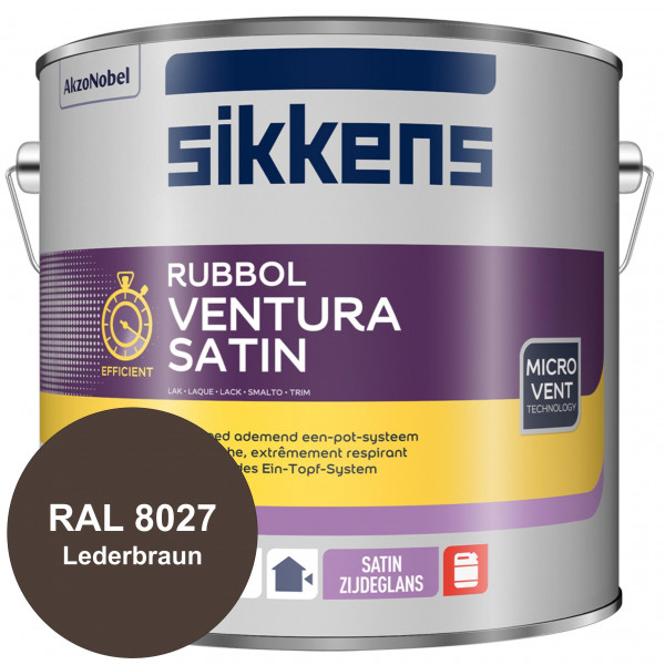 Rubbol Ventura Satin (RAL 8027 Lederbraun) Seidenglanzlack (lösemittelhaltig) Fenster & Türen außen