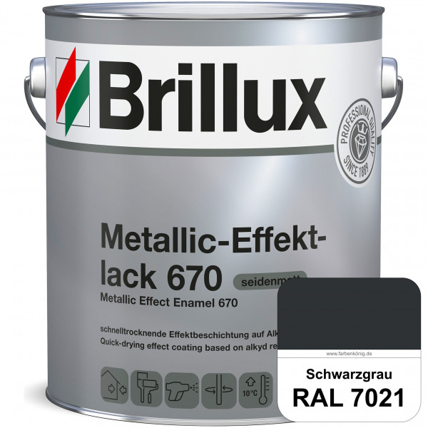 Metallic-Effektlack 670 (RAL 7021 Schwarzgrau) schnell trocknender Alkydharzlack für Metalleffekte (